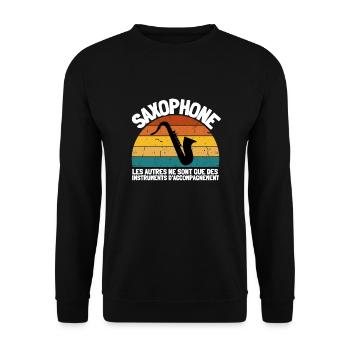 Saxophone Orchestre Homme Femme Enfants Cadeau - Unisex Pullover - Schwarz - Vorne - Alina (178cm) & Michal (187cm)