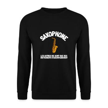 Saxophone Orchestre Homme Femme Enfants Cadeau - Unisex Pullover - Schwarz - Vorne - Alina (178cm) & Michal (187cm)