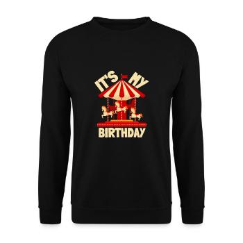 Carnival Party Birthday Girl Cumpleaños Carousel - Unisex Pullover - Schwarz - Vorne - Alina (178cm) & Michal (187cm)