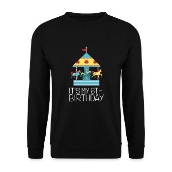 Carnival Party Birthday Girl Cumpleaños Carousel - Unisex Pullover - Schwarz - Vorne - Alina (178cm) & Michal (187cm)