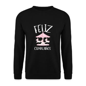 Carnival Party Birthday Girl Cumpleaños Carousel - Unisex Pullover - Schwarz - Vorne - Alina (178cm) & Michal (187cm)