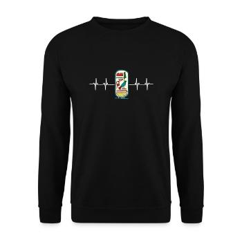 Hiéroglyphes égyptologue, Égypte ancienne - Sweat-shirt Unisexe - noir - Devant - Alina (178cm) & Michal (187cm)