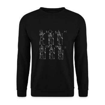 Hieroglyphics Egyptologist, Ancient Egyptian - Unisex Pullover - Schwarz - Vorne - Alina (178cm) & Michal (187cm)