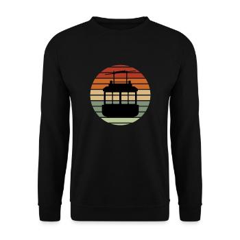 Aerial Tram Tramway Cable Car Cableway Gondola - Unisex Sweatshirt - black - Front - Alina (178cm) & Michal (187cm)