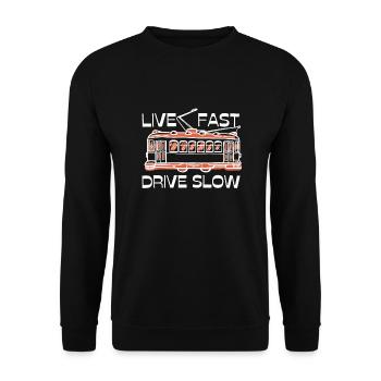 Aerial Tram Tramway Cable Car Cableway Gondola - Unisex Sweatshirt - black - Front - Alina (178cm) & Michal (187cm)