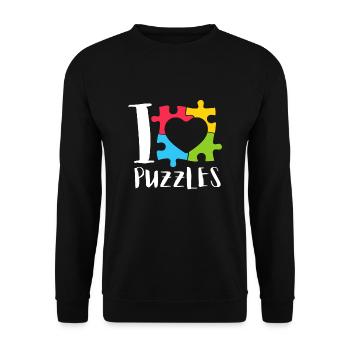 Puzzle Queen - Je passe devant mon heure de coucher - Sweat-shirt Unisexe - noir - Devant - Alina (178cm) & Michal (187cm)