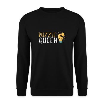 Puzzle Queen - Je passe devant mon heure de coucher - Sweat-shirt Unisexe - noir - Devant - Alina (178cm) & Michal (187cm)