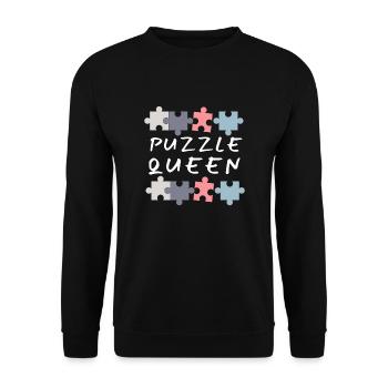 Puzzle Queen - Je passe devant mon heure de coucher - Sweat-shirt Unisexe - noir - Devant - Alina (178cm) & Michal (187cm)