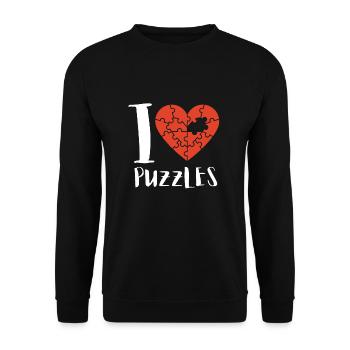 Puzzle Queen - Je passe devant mon heure de coucher - Sweat-shirt Unisexe - noir - Devant - Alina (178cm) & Michal (187cm)