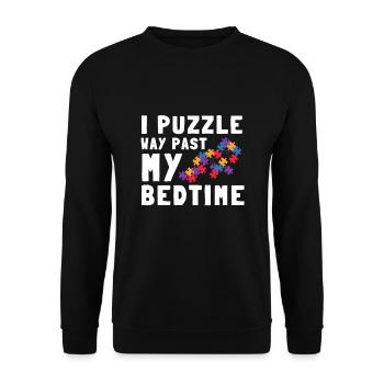 Puzzle Queen - Je passe devant mon heure de coucher - Sweat-shirt Unisexe - noir - Devant - Alina (178cm) & Michal (187cm)