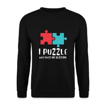 Puzzle Queen - Je passe devant mon heure de coucher - Sweat-shirt Unisexe - noir - Devant - Alina (178cm) & Michal (187cm)