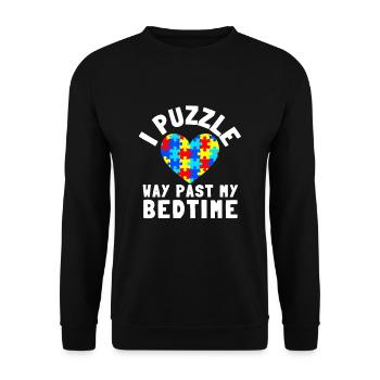 Puzzle Queen - Je passe devant mon heure de coucher - Sweat-shirt Unisexe - noir - Devant - Alina (178cm) & Michal (187cm)