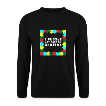 Puzzle Queen - Je passe devant mon heure de coucher - Sweat-shirt Unisexe - noir - Devant - Alina (178cm) & Michal (187cm)