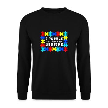 Puzzle Queen - Je passe devant mon heure de coucher - Sweat-shirt Unisexe - noir - Devant - Alina (178cm) & Michal (187cm)