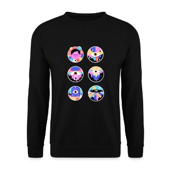 Psychedelic Research Volunteer - Unisex Pullover - Schwarz - Vorne - Alina (178cm) & Michal (187cm)