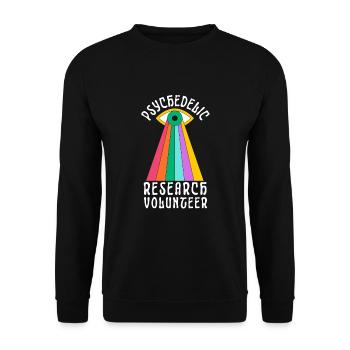 Psychedelic Research Volunteer - Unisex Pullover - Schwarz - Vorne - Alina (178cm) & Michal (187cm)