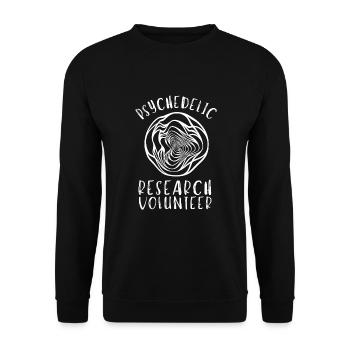 Psychedelic Research Volunteer - Unisex Pullover - Schwarz - Vorne - Alina (178cm) & Michal (187cm)