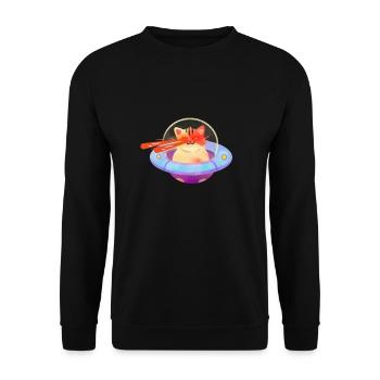 Cat With Laser Eyes - Unisex Sweatshirt - black - Front - Alina (178cm) & Michal (187cm)