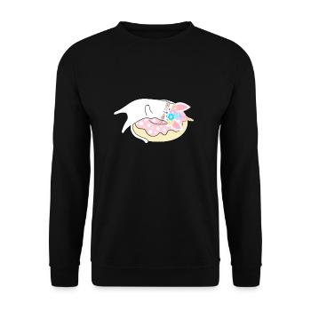 Cat Unicorn Donut - Unisex Sweatshirt - black - Front - Alina (178cm) & Michal (187cm)