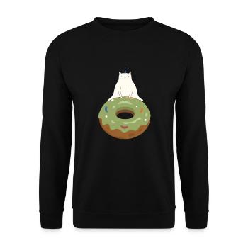 Cat Unicorn Donut - Unisex Sweatshirt - black - Front - Alina (178cm) & Michal (187cm)