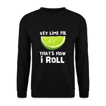 Key Lime Pie Tarte au citron Dessert - Sweat-shirt Unisexe - noir - Devant - Alina (178cm) & Michal (187cm)