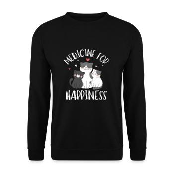 Ma médecine pour le bonheur appelée chats tous les jours - Sweat-shirt Unisexe - noir - Devant - Alina (178cm) & Michal (187cm)