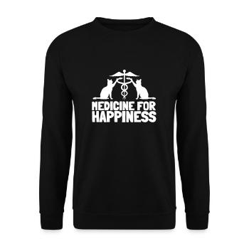 Ma médecine pour le bonheur appelée chats tous les jours - Sweat-shirt Unisexe - noir - Devant - Alina (178cm) & Michal (187cm)