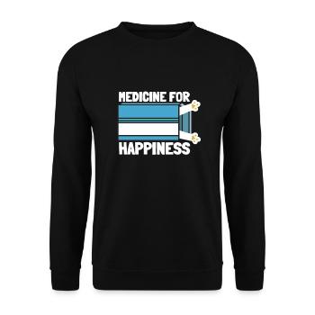 Ma médecine pour le bonheur appelée chats tous les jours - Sweat-shirt Unisexe - noir - Devant - Alina (178cm) & Michal (187cm)
