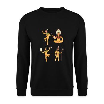Native American Indian Abenaki - Unisex Pullover - Schwarz - Vorne - Alina (178cm) & Michal (187cm)