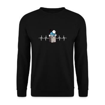Cajon Box Drum Instrument Peruvian Cajon - Unisex Pullover - Schwarz - Vorne - Alina (178cm) & Michal (187cm)