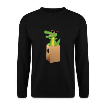 Cajon Box Drum Instrument Peruvian Cajon - Unisex Pullover - Schwarz - Vorne - Alina (178cm) & Michal (187cm)
