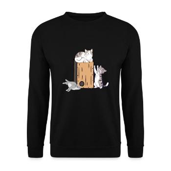 Cajon Box Drum Instrument Peruvian Cajon - Unisex Pullover - Schwarz - Vorne - Alina (178cm) & Michal (187cm)