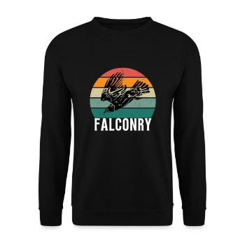 Falconer Falconry Ornithology Falcon Trainer - Unisex Pullover - Schwarz - Vorne - Alina (178cm) & Michal (187cm)