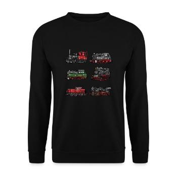 Locomotive à vapeur - J’ai un train d’ à voie unique - Sweat-shirt Unisexe - noir - Devant - Alina (178cm) & Michal (187cm)