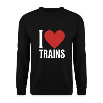 Locomotive à vapeur - J’ai un train d’ à voie unique - Sweat-shirt Unisexe - noir - Devant - Alina (178cm) & Michal (187cm)