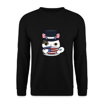 Cat Art History - Unisex Sweatshirt - black - Front - Alina (178cm) & Michal (187cm)
