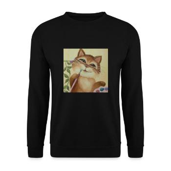 Histoire de l’art du chat - Sweat-shirt Unisexe - noir - Devant - Alina (178cm) & Michal (187cm)