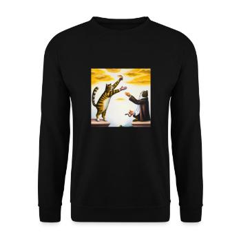 Histoire de l’art du chat - Sweat-shirt Unisexe - noir - Devant - Alina (178cm) & Michal (187cm)