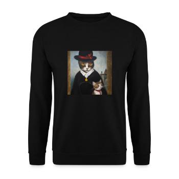 Histoire de l’art du chat - Sweat-shirt Unisexe - noir - Devant - Alina (178cm) & Michal (187cm)