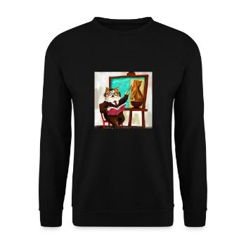 Histoire de l’art du chat - Sweat-shirt Unisexe - noir - Devant - Alina (178cm) & Michal (187cm)