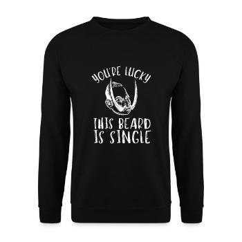 This Beard Is Taken - Bearded Man Valentines Day - Unisex Sweatshirt - black - Front - Alina (178cm) & Michal (187cm)