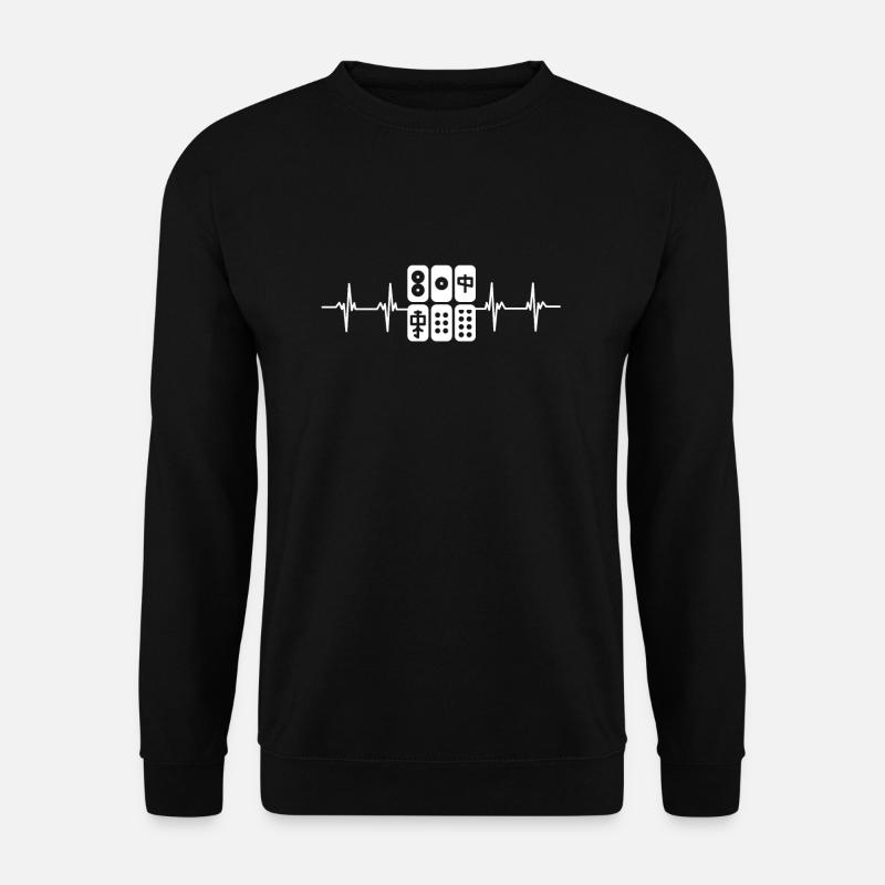 Cats Playing Mahjong - Unisex Pullover - Schwarz