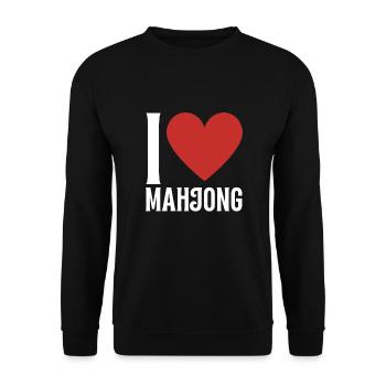 Cats Playing Mahjong - Unisex Pullover - Schwarz - Vorne - Alina (178cm) & Michal (187cm)