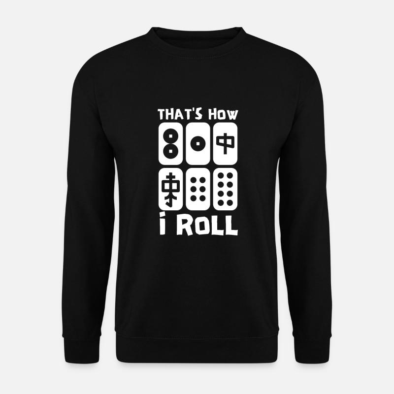 Cats Playing Mahjong - Unisex Pullover - Schwarz