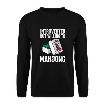Cats Playing Mahjong - Unisex Sweatshirt - black - Front - Alina (178cm) & Michal (187cm)