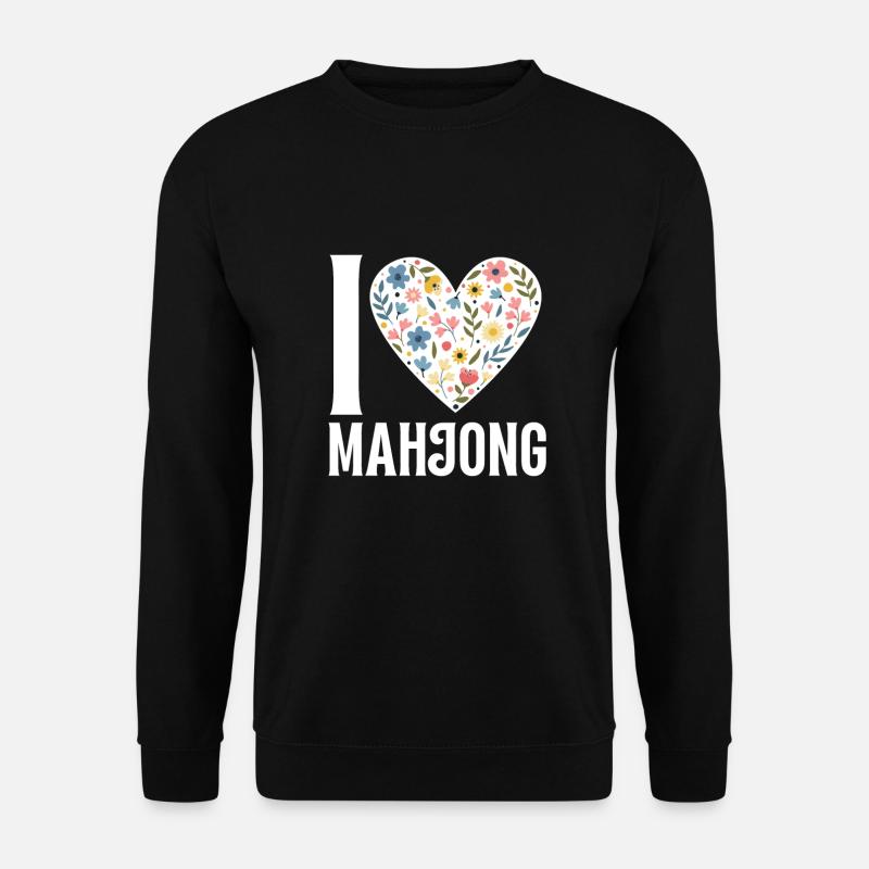 Cats Playing Mahjong - Unisex Sweatshirt - black