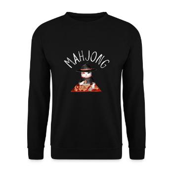 Cats Playing Mahjong - Unisex Sweatshirt - black - Front - Alina (178cm) & Michal (187cm)
