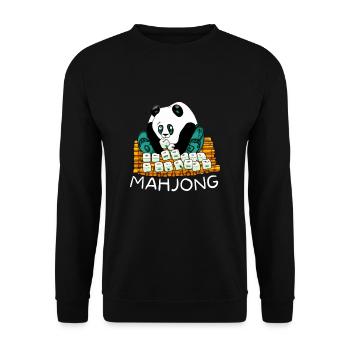 Cats Playing Mahjong - Unisex Pullover - Schwarz - Vorne - Alina (178cm) & Michal (187cm)
