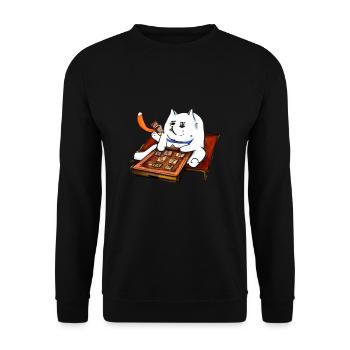 Cats Playing Mahjong - Unisex Sweatshirt - black - Front - Alina (178cm) & Michal (187cm)