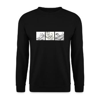 Cats Playing Mahjong - Unisex Sweatshirt - black - Front - Alina (178cm) & Michal (187cm)